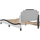  Okvir za krevet s uzglavljem bijelo-crni 100x200cm umjetna koža | shoptok.hr