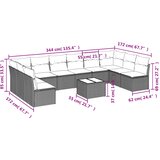  11-dijelni set vrtnih sofa od poliratana s jastucima bež | shoptok.hr