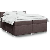 vidaXL Box spring postelja z vzmetnico temno rjav 200x200 cm blago, (21302402) Cene