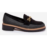 Boto Women's Moccasins With Weave And Gold Detail Black Seffolia | ePonuda.com