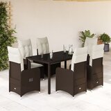 vidaXL 7-dijelni vrtni bistro set od poliratana s jastucima smeđi Cijene