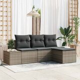  Sjedeća garnitura za vrt 4 kom. Siva poliratan 55 x 55 x 37 cm | shoptok.hr