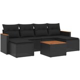  7-dijelni set vrtnih sofa od poliratana s jastucima crni | shoptok.hr