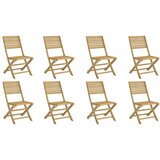  Zložljivi vrtni stoli 8 kosov 48,5x61,5x87 cm trdna akacija | Shoptok.si