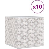 vidaXL Sklopive kutije za pohranu 10 kom krem 32x32x32 cm od tkanine | shoptok.hr
