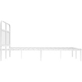 vidaXL Metalni okvir za krevet s uzglavljem bijeli 135x190 cm | shoptok.hr