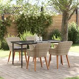 vidaXL Blagovaonski set 5 pcs Svijetlo siva i crna L | shoptok.hr