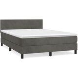 vidaXL Box spring postelja z vzmetnico temno siva 140x200 cm žamet, (20790334) Cene