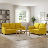  Set sofe 2 pcs Žuta Baršun - Žuta 2-sjedalo (140 cm) + 3-sjedalo | shoptok.hr