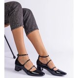 Gemre Black patent leather pumps with a strap Herman | Shoptok.si