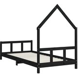  Okvir za dječji krevet crni 90 x 190 cm od masivne borovine | shoptok.hr