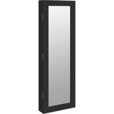 vidaXL Omarica za nakit z ogledalom stenska črna 30x8,5x90 cm | Shoptok.si