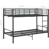 vidaXL Krevet na kat crni metalni 90 x 200 cm | shoptok.hr