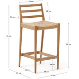 Kave Home Barski stol iz masivnega hrasta v naravni barvi (višina sedeža 70 cm) Analy – | Shoptok.si