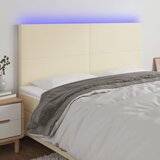  LED uzglavlje krem 160x5x118/128 cm od umjetne kože | shoptok.hr