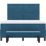 Box Postelja z vzmetnico z vzmetnico Temno modra 160 x 200 cm Žamet, (5000141824) | Shoptok.si
