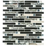 Mix Mozaik ploščice Crystal Mix XCM GV878 (29,8 x 33,8 cm, črna, sijaj)