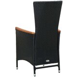 In zunanja jedilna garnitura 7-delna poli ratan akacija črna | Shoptok.si
