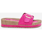 Boto Ladies Platform Slippers With Golden Buckle Fuchsia Selira | Shoptok.si