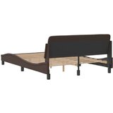  Posteljni okvir z vzglavjem rjav 140x190 cm umetno usnje | Shoptok.si