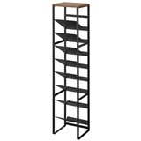 YAMAZAKI Črno kovinsko držalo za vino število steklenic 16 20x88,5x19 cm Tower – Cene