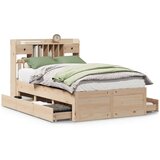  Krevet s regalom za knjige bez madraca 135x190 cm od borovine | shoptok.hr