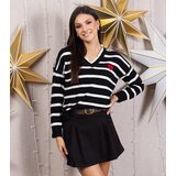 UR/CEO Black striped cardigan with patch detail Anel | Shoptok.si