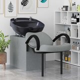 vidaXL Stolica za šampon Svetlo siva in črna 63 x 141 x 92 cm blago, (5000132866) | Shoptok.si