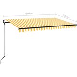 vidaXL Avtomatsko zložljiva tenda 450x350 cm rumena in bela | Shoptok.si