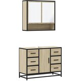  2-dijelni set kupaonskog namještaja boja hrasta sonome drveni | shoptok.hr