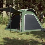 vidaXL Šotor za kampiranje za 4 osebe zelen 240x221x160 cm 185T taft Cene