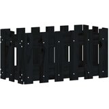 vidaXL Vrtna sadilica s izgledom ograde crna 60x30x30 cm od borovine | shoptok.hr