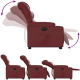  Naslonjač na podizanje od umjetne kože crvena boja vina | shoptok.hr