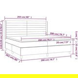  Krevet box spring s madracem LED svjetlosivi 200x200 cm tkanina | shoptok.hr