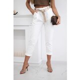 Kesi Włoski Punto trousers with belt ecru Cijene