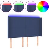 The Living Store led posteljno vzglavje modro 147x16x118/128 cm blago - led vzglavje, (21418627) | Shoptok.si