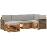 vidaXL Kotna sedežna garnitura z blazino 5 pcs Naravna in svetlo siva, (5000283870) | Shoptok.si