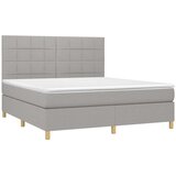  box spring s madracem LED svjetlosivi 180x200 cm tkanina | shoptok.hr