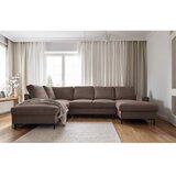 Miuform Smeđa sklopiva kutna garnitura od samta (s lijevim kutom) Lofty Lilly – | shoptok.hr
