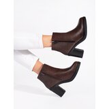 SEASTAR Brown ankle boots on a post with a zipper | shoptok.hr