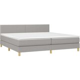  Box spring postelja z vzmetnico LED sv. siva 200x200 cm blago, (20727089) | Shoptok.si