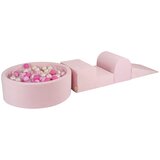 MeowBaby Foam Playground 3-delni komplet za igranje bazena s penasto žogo, 200 žog, žamet, pudrasto roza: pastelno roza/svetlo roza/prozorno/biserno b, (21333774) | Shoptok.si