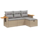  4-dijelni set vrtnih sofa s jastucima bež od poliratana | shoptok.hr