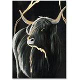  Slike na platnu PREMIUM ART - Črni bik (Kolekcia z zlatimi) | Shoptok.si