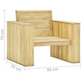 vidaXL vrtne stolice 2 kom 89 x 76 x 76 cm od impregnirane borovine | shoptok.hr