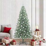 vidaXL Umjetno Božićno Drvo s Snježnim Flokom i LED Svjetlom 210 cm | shoptok.hr