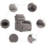  Naslanjač s funkcijo vstajanja taupe blago, (20927807) | Shoptok.si