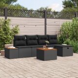 vidaXL set od 6 vanjskih kauča s jastučićima crni poli ratan | shoptok.hr