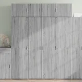 Visoka komoda siva boja hrasta 80 x 42,5 x 185 cm drvena
