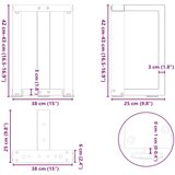 vidaXL Noge za stolić T-oblika 2 kom antracit 38x25x(42-43) cm čelik | shoptok.hr